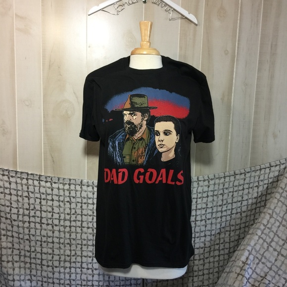 Stranger Things Other - STRANGER THINGS ELEVEN & HOPPER DAD GOALS TEE